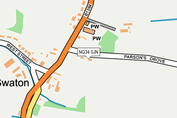 NG34 0JN map - OS OpenMap – Local (Ordnance Survey)