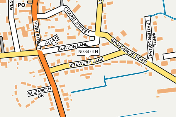 NG34 0LN map - OS OpenMap – Local (Ordnance Survey)