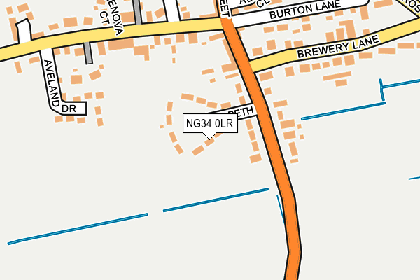 NG34 0LR map - OS OpenMap – Local (Ordnance Survey)