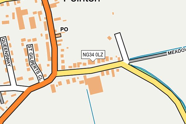 NG34 0LZ map - OS OpenMap – Local (Ordnance Survey)