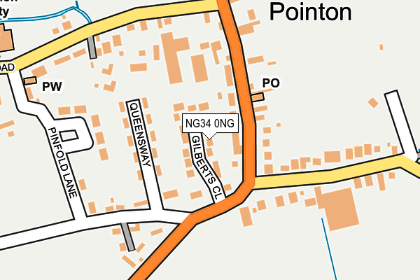 NG34 0NG map - OS OpenMap – Local (Ordnance Survey)