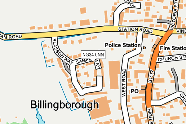 NG34 0NN map - OS OpenMap – Local (Ordnance Survey)