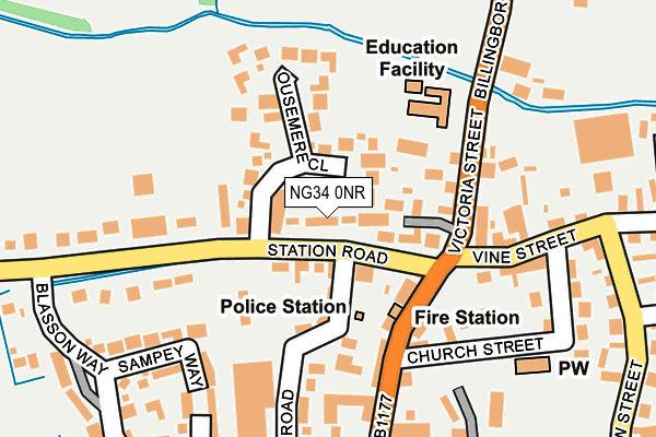 NG34 0NR map - OS OpenMap – Local (Ordnance Survey)