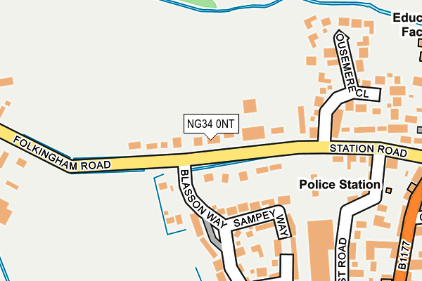 NG34 0NT map - OS OpenMap – Local (Ordnance Survey)
