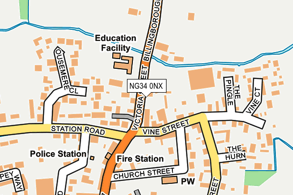 NG34 0NX map - OS OpenMap – Local (Ordnance Survey)