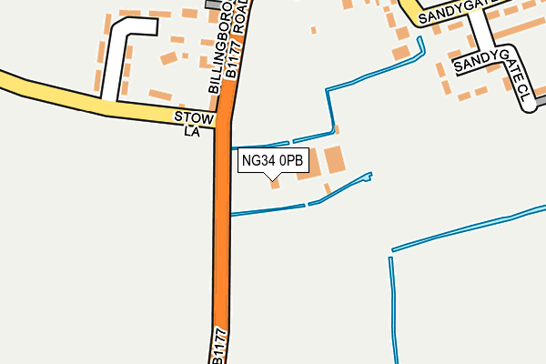 NG34 0PB map - OS OpenMap – Local (Ordnance Survey)