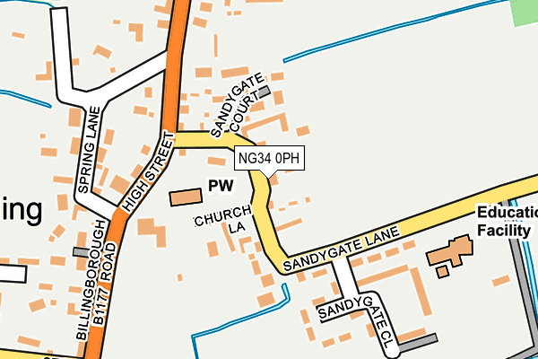 NG34 0PH map - OS OpenMap – Local (Ordnance Survey)