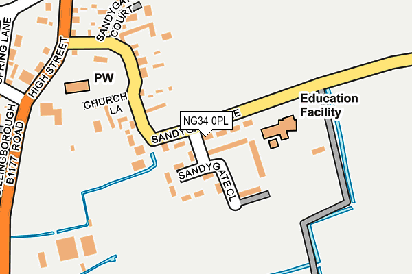 NG34 0PL map - OS OpenMap – Local (Ordnance Survey)