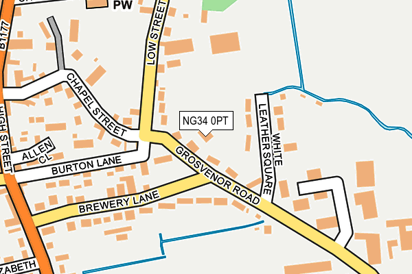 NG34 0PT map - OS OpenMap – Local (Ordnance Survey)