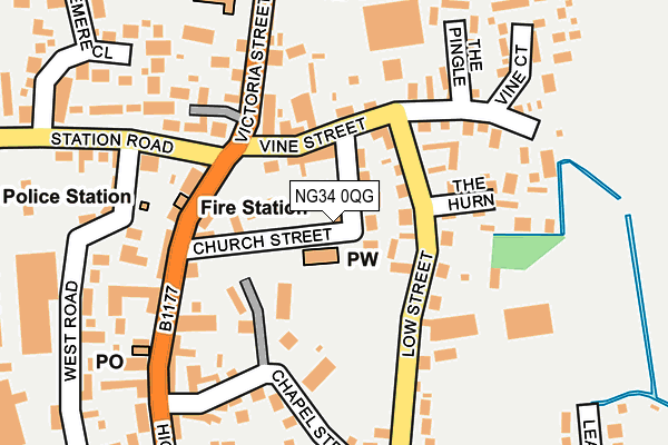 NG34 0QG map - OS OpenMap – Local (Ordnance Survey)
