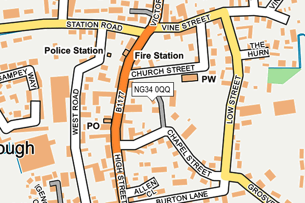 NG34 0QQ map - OS OpenMap – Local (Ordnance Survey)