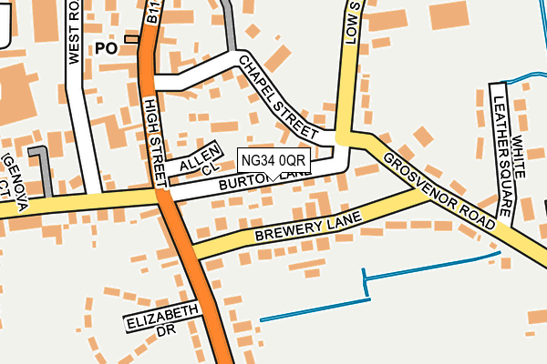 NG34 0QR map - OS OpenMap – Local (Ordnance Survey)