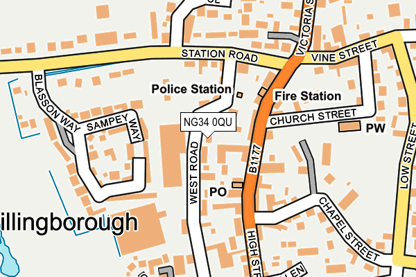 NG34 0QU map - OS OpenMap – Local (Ordnance Survey)