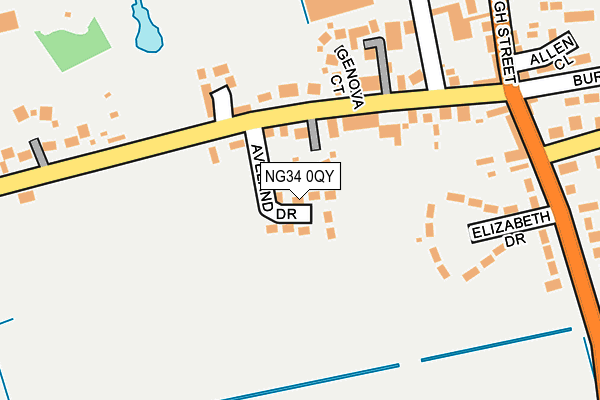 NG34 0QY map - OS OpenMap – Local (Ordnance Survey)