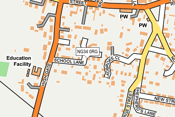 NG34 0RG map - OS OpenMap – Local (Ordnance Survey)