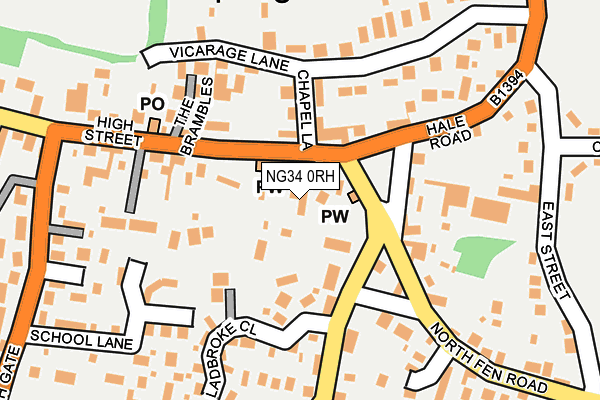 NG34 0RH map - OS OpenMap – Local (Ordnance Survey)