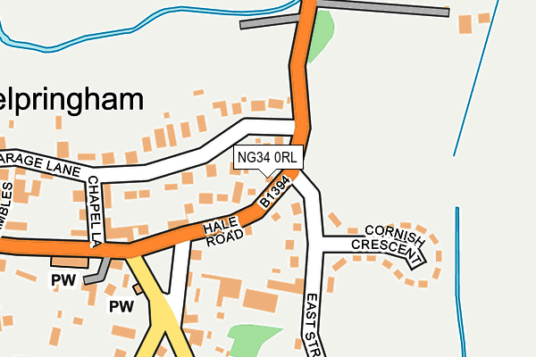 NG34 0RL map - OS OpenMap – Local (Ordnance Survey)