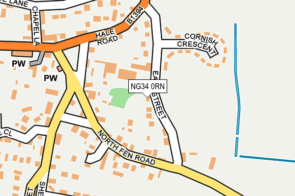 NG34 0RN map - OS OpenMap – Local (Ordnance Survey)