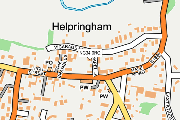 NG34 0RQ map - OS OpenMap – Local (Ordnance Survey)