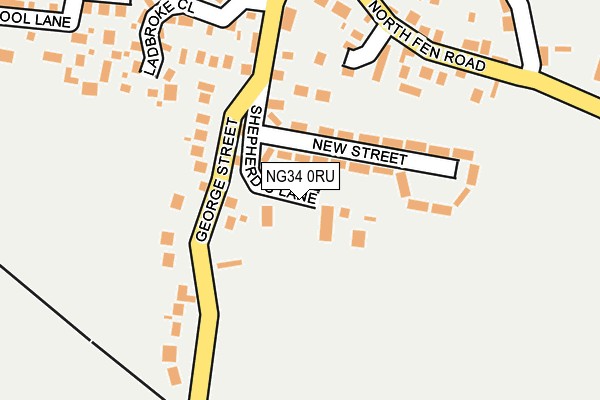 NG34 0RU map - OS OpenMap – Local (Ordnance Survey)