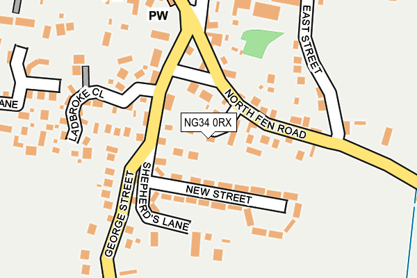 NG34 0RX map - OS OpenMap – Local (Ordnance Survey)