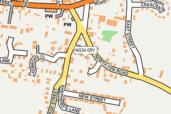 NG34 0RY map - OS OpenMap – Local (Ordnance Survey)