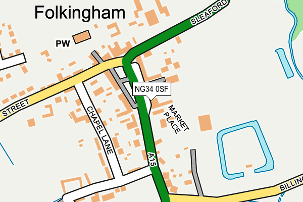 NG34 0SF map - OS OpenMap – Local (Ordnance Survey)