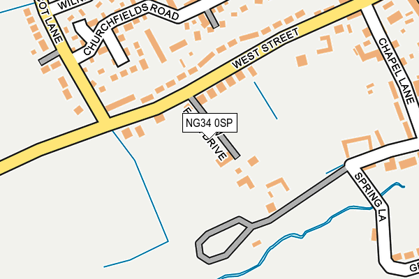 NG34 0SP map - OS OpenMap – Local (Ordnance Survey)