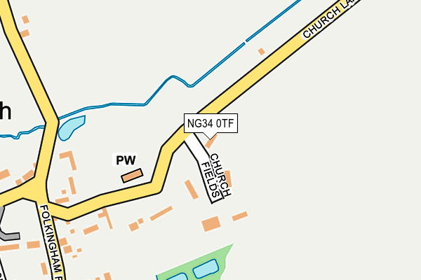 NG34 0TF map - OS OpenMap – Local (Ordnance Survey)
