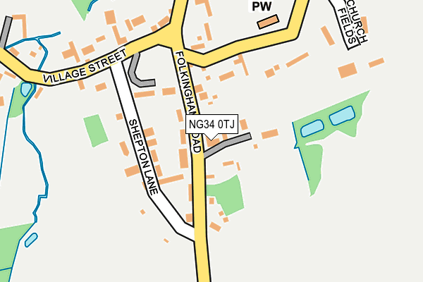 NG34 0TJ map - OS OpenMap – Local (Ordnance Survey)
