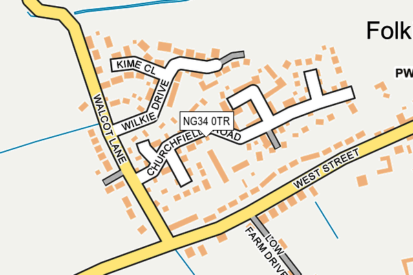 NG34 0TR map - OS OpenMap – Local (Ordnance Survey)