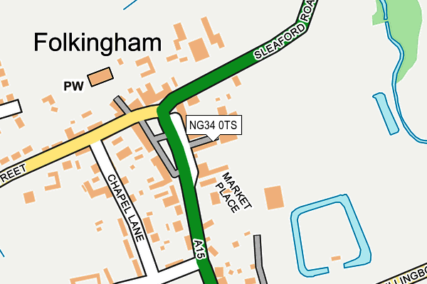 NG34 0TS map - OS OpenMap – Local (Ordnance Survey)