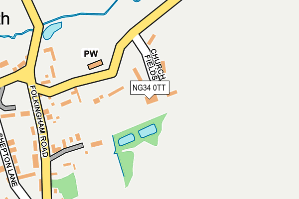NG34 0TT map - OS OpenMap – Local (Ordnance Survey)