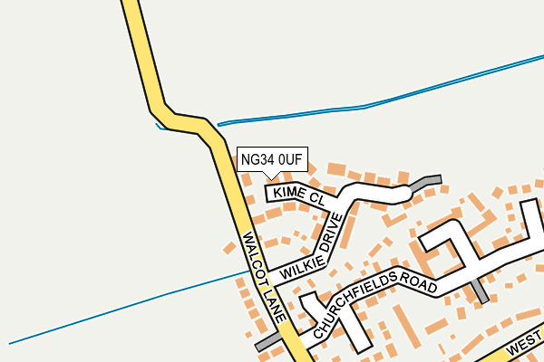 NG34 0UF map - OS OpenMap – Local (Ordnance Survey)