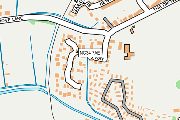 NG34 7AE map - OS OpenMap – Local (Ordnance Survey)