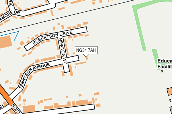 NG34 7AH map - OS OpenMap – Local (Ordnance Survey)