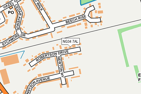 NG34 7AL map - OS OpenMap – Local (Ordnance Survey)