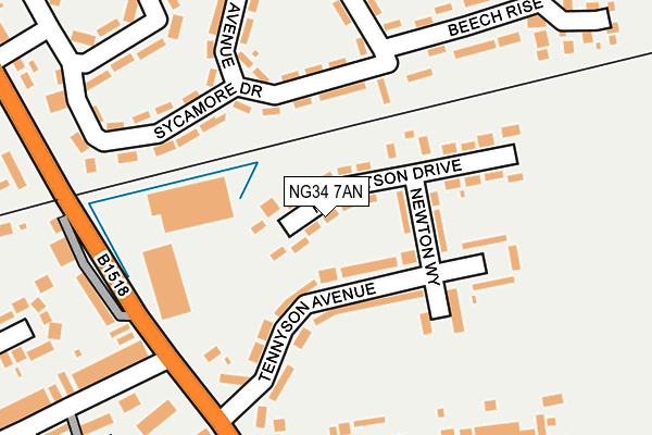 NG34 7AN map - OS OpenMap – Local (Ordnance Survey)