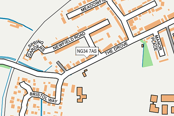 NG34 7AS map - OS OpenMap – Local (Ordnance Survey)