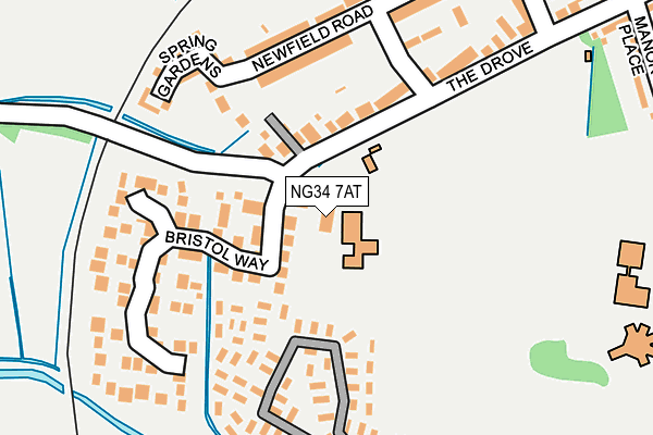 NG34 7AT map - OS OpenMap – Local (Ordnance Survey)