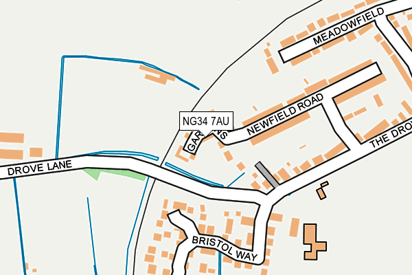 NG34 7AU map - OS OpenMap – Local (Ordnance Survey)
