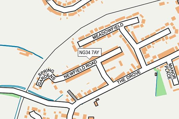 NG34 7AY map - OS OpenMap – Local (Ordnance Survey)