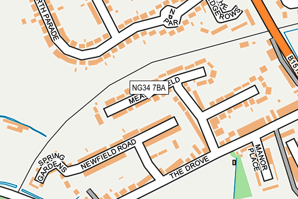 NG34 7BA map - OS OpenMap – Local (Ordnance Survey)