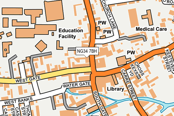 NG34 7BH map - OS OpenMap – Local (Ordnance Survey)