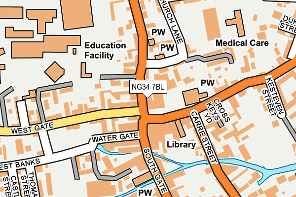 NG34 7BL map - OS OpenMap – Local (Ordnance Survey)
