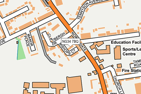 NG34 7BQ map - OS OpenMap – Local (Ordnance Survey)