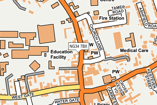 NG34 7BX map - OS OpenMap – Local (Ordnance Survey)