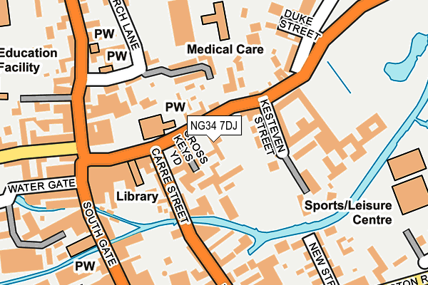 NG34 7DJ map - OS OpenMap – Local (Ordnance Survey)