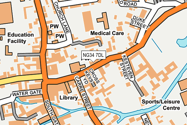 NG34 7DL map - OS OpenMap – Local (Ordnance Survey)