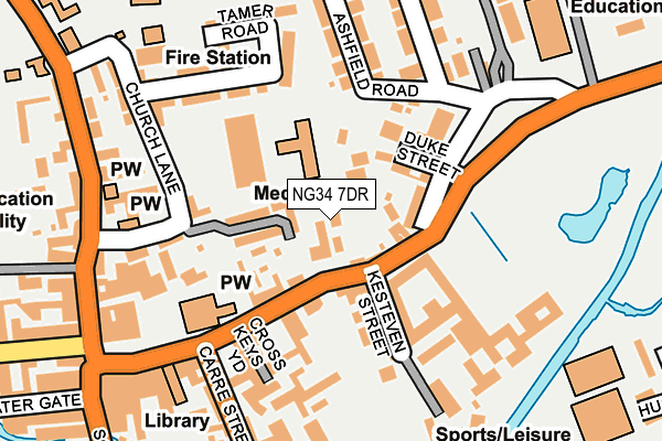 NG34 7DR map - OS OpenMap – Local (Ordnance Survey)